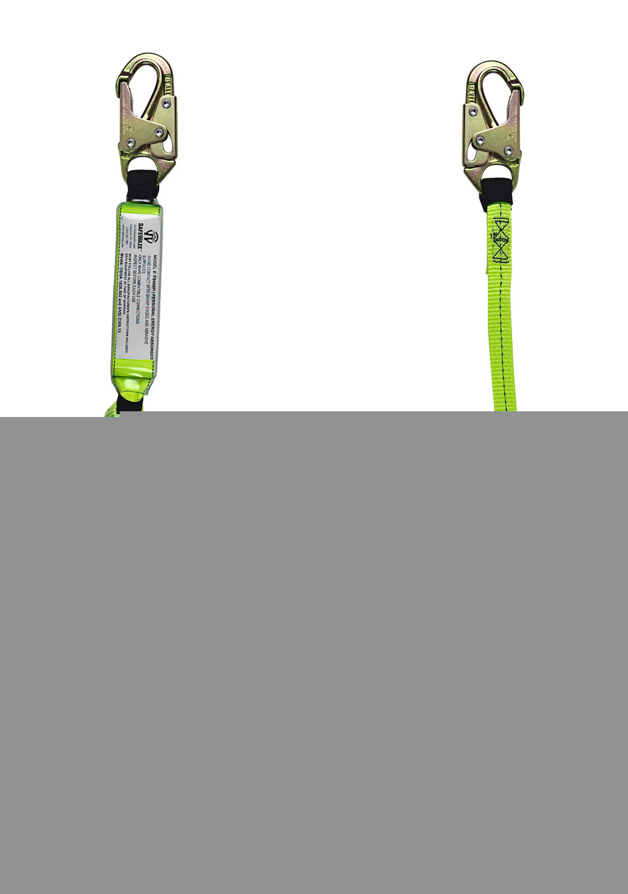 SafeWaze PRO 6' Energy Absorbing Lanyard: Snap Hook