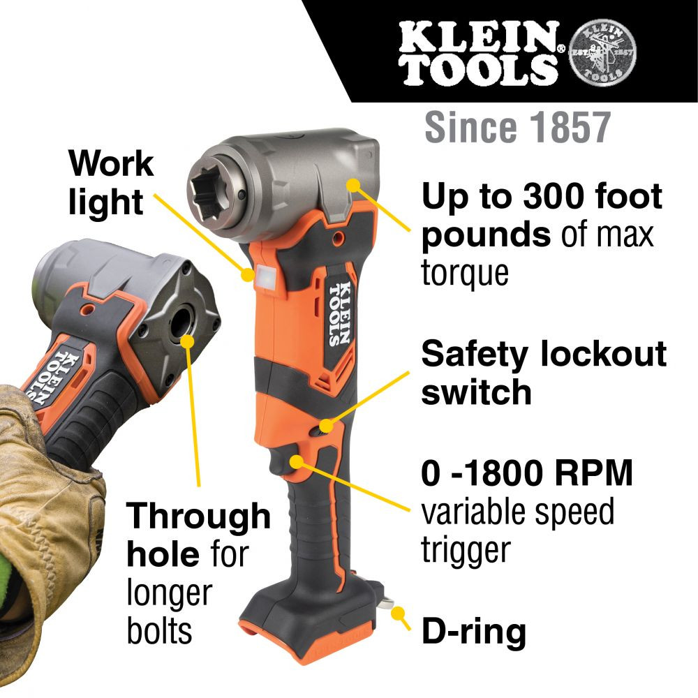 Klein 90-Degree Impact Wrench, Tool Only