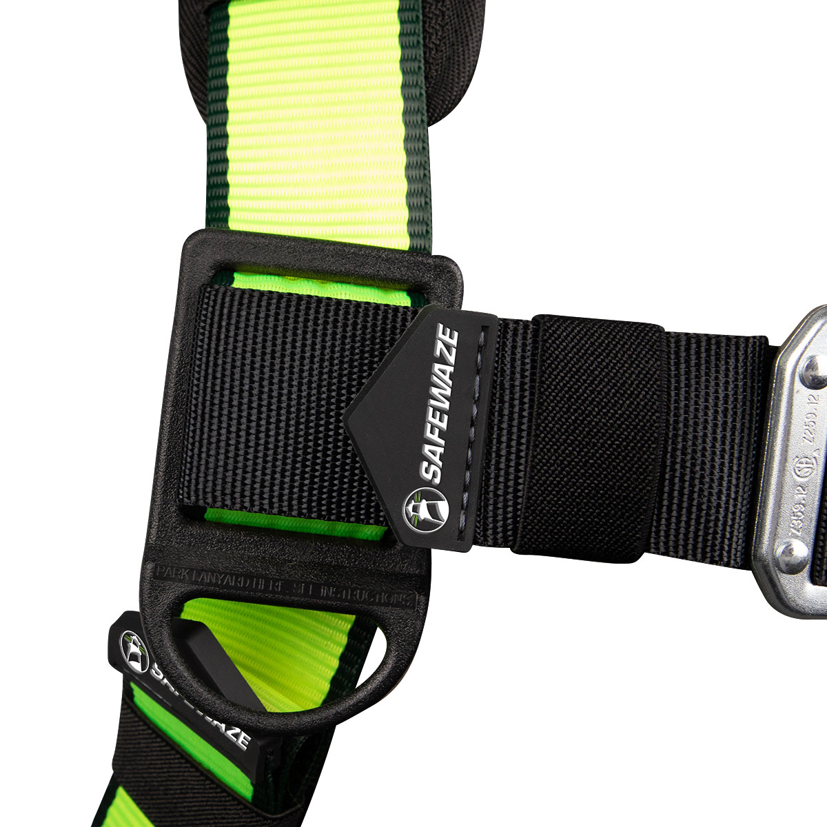 SafeWaze PRO Construction Harness: 1D, QC Chest, TB Legs, Fixed Waist Pad  (S)