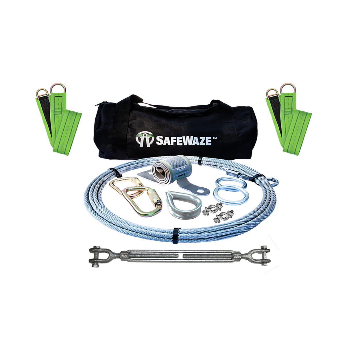 SafeWaze 60' Cable HLL: Cross Arm Straps 
