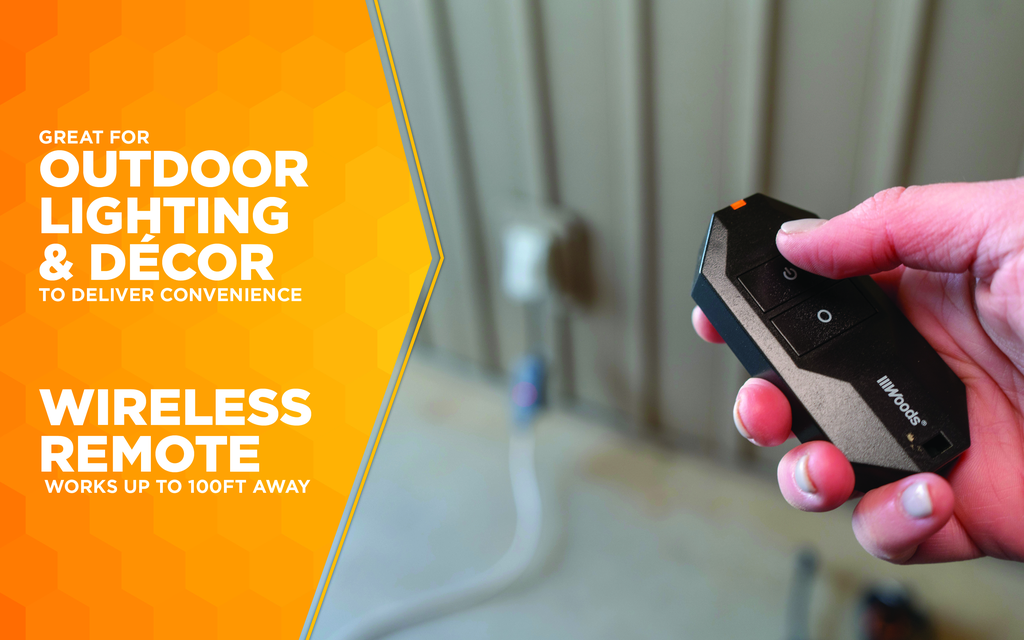 Woods OUTDOOR WIRELESS REMOTE CONTROL, 1 GROUNDED OUTLET 6/BX