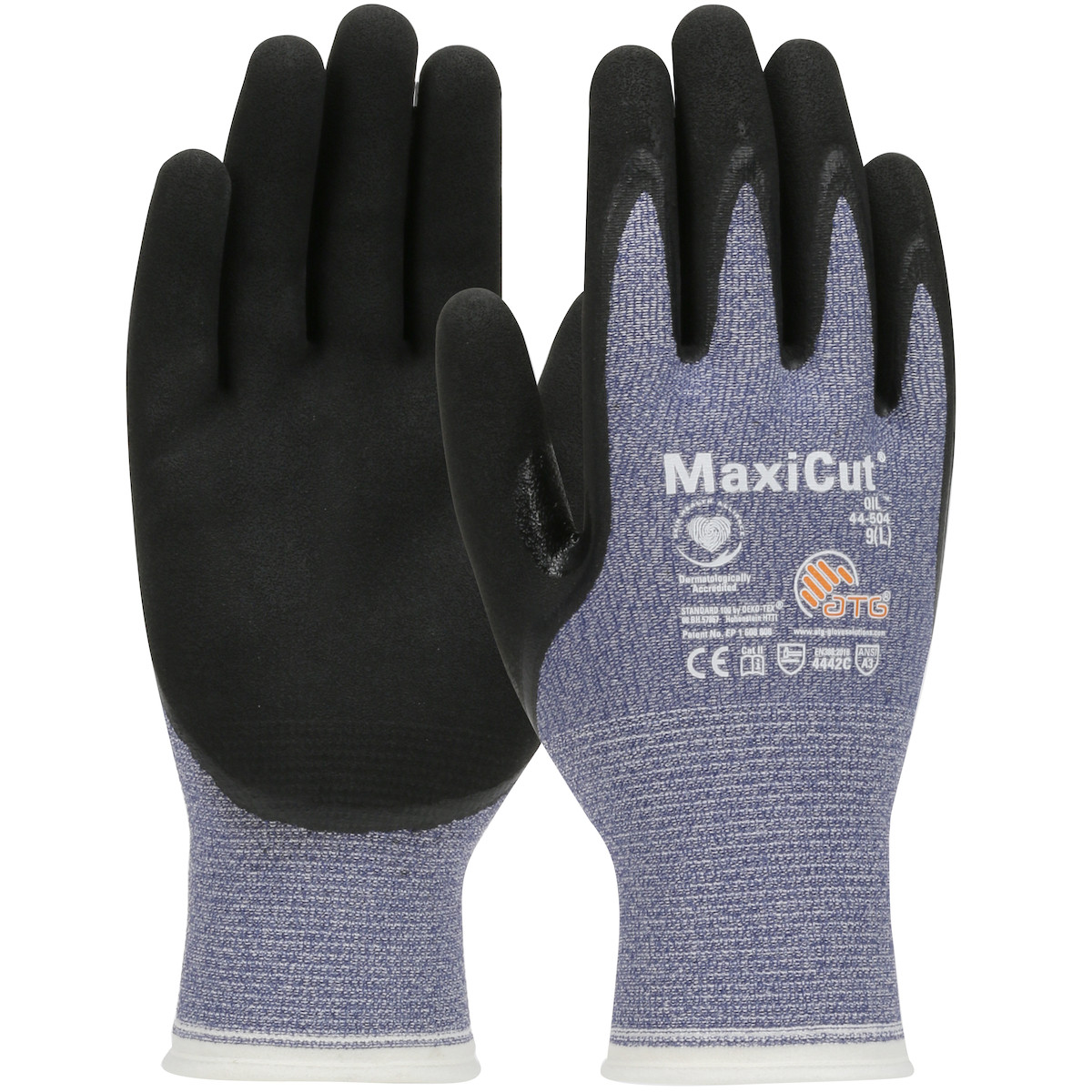 MaxiCut® Oil 44-504  Cut Resistant Gloves, Size XS, Blue, ANSI A3