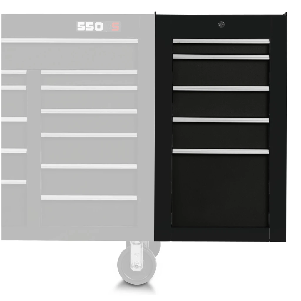 PROTO Side Cab 19-1/2 In 5 Dwr Gl Blk