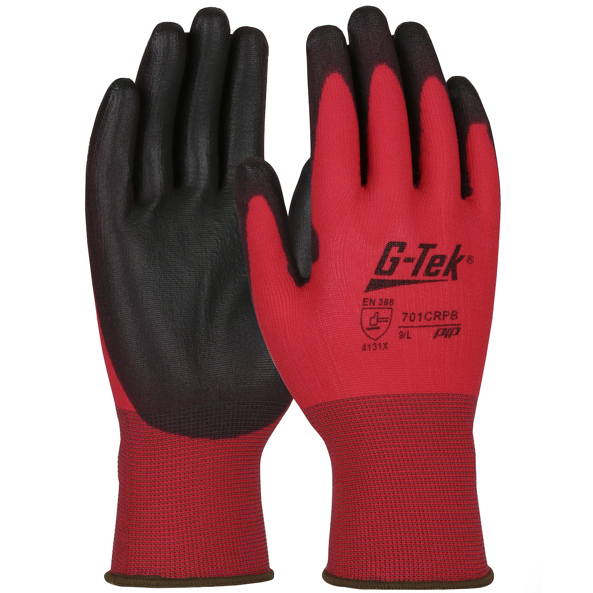 G-Tek® 701CRPB  SeamlessGlove Coated, Size S, Red, ANSI A1