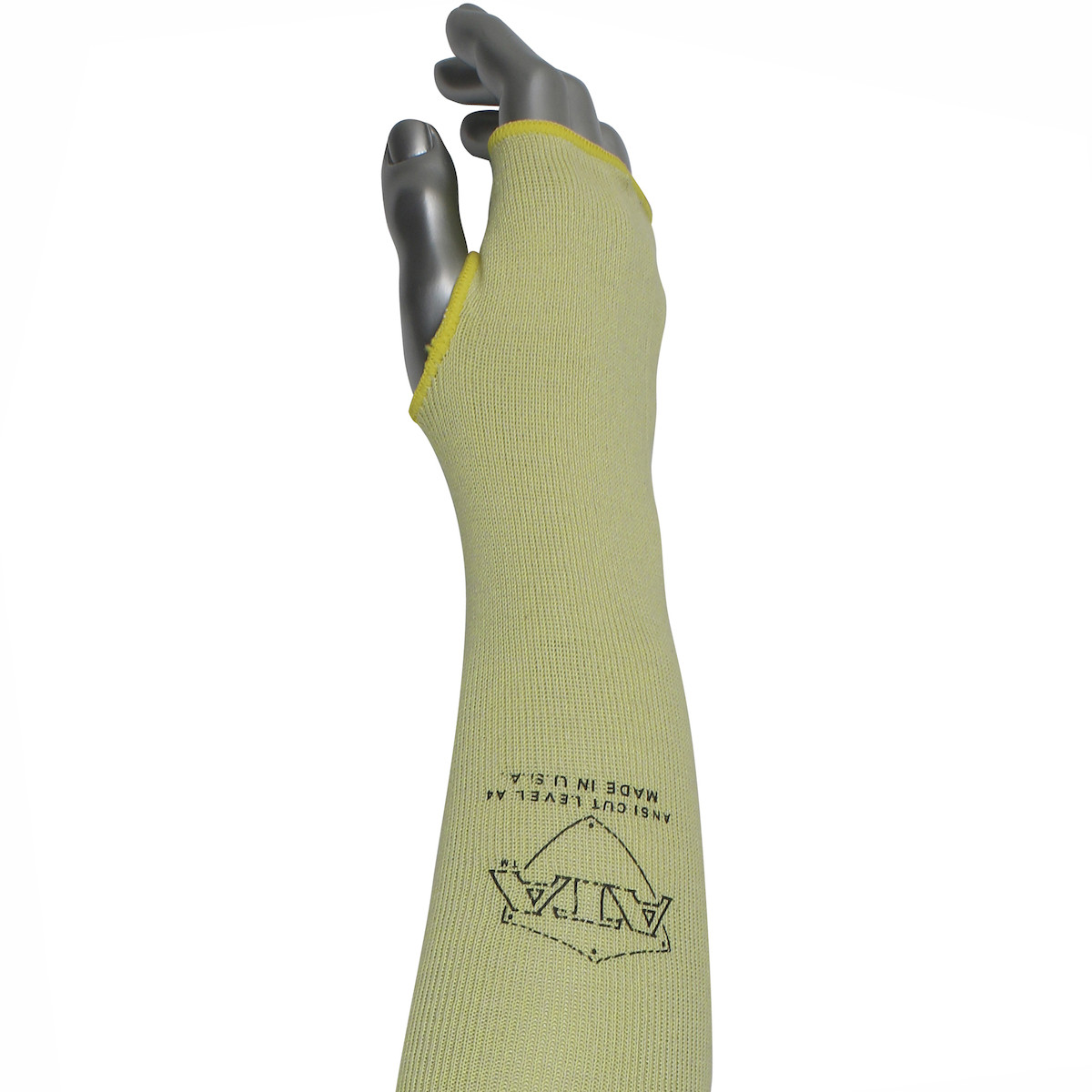 Kut Gard® MSATAC-T  Cut Resistant Sleeve, Size 18", Yellow, ANSI A4