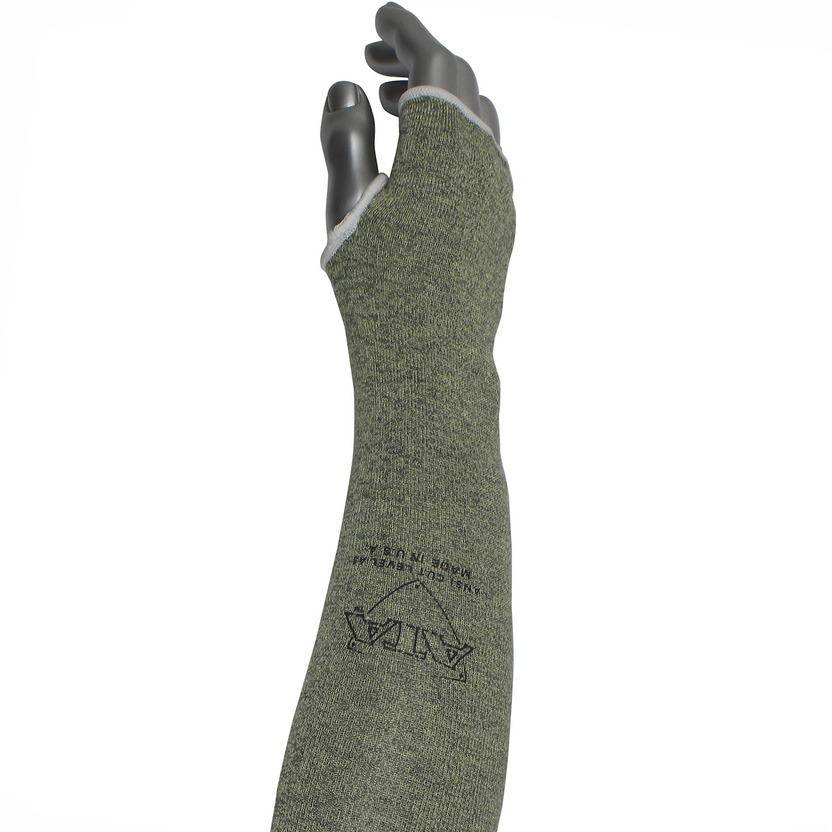 Kut Gard® MSATA/HA-T  Cut Resistant Sleeve, Size 18", Green, ANSI A3