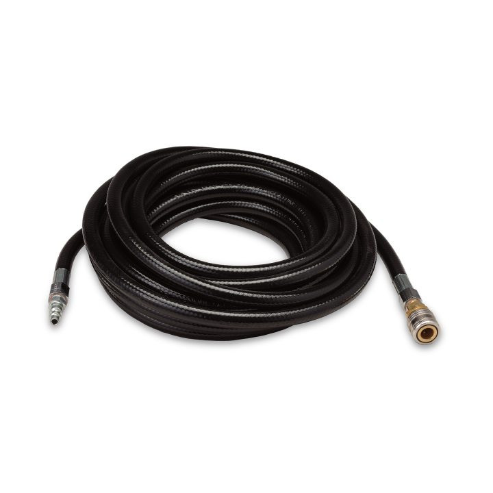 50' Airline Hose, 3/8" diameter w/ Hansen-style Coupler and Plug (HP)  (P/N 9101-50)