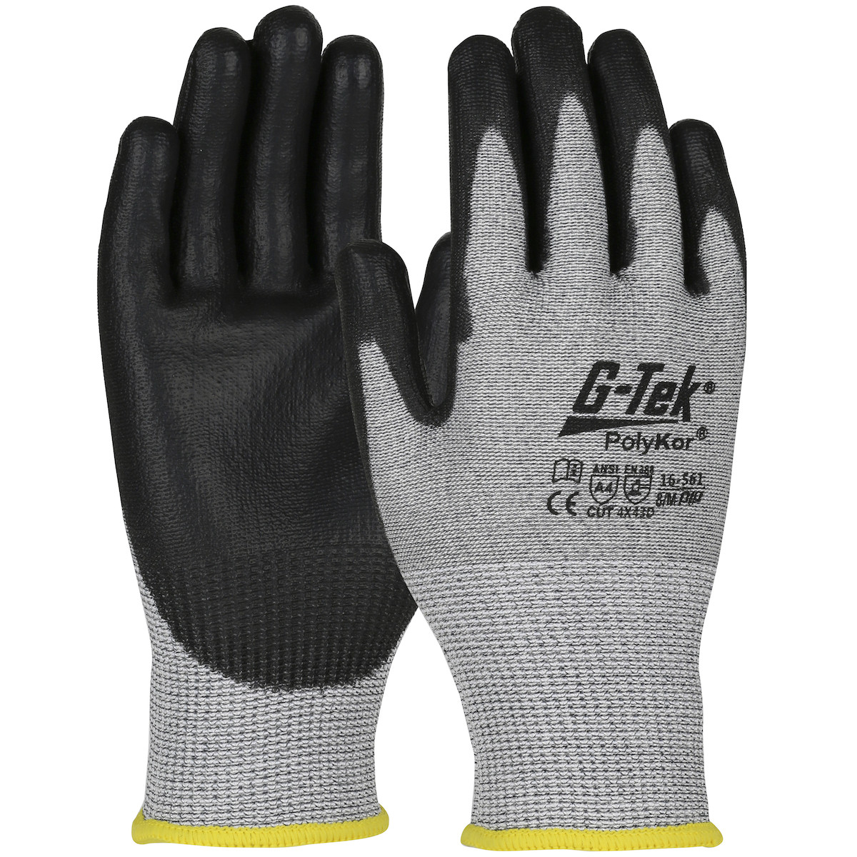 G-Tek® PolyKor® 16-561  Cut Resistant Gloves, Size L, Gray, ANSI A4
