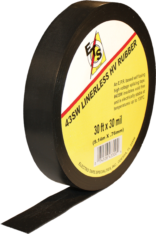 Electro-Tape 1" (25 mm) x 30 ft 30mil High Voltage Rubber Splicing Tape - Self-Wound 36/CS