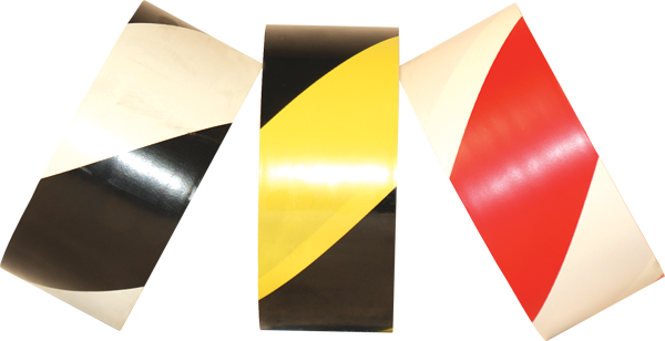 Electro-Tape 3" (75 mm) x 18 yd Safety Striped PVC Marking Tape - Black/Yellow 16/CS