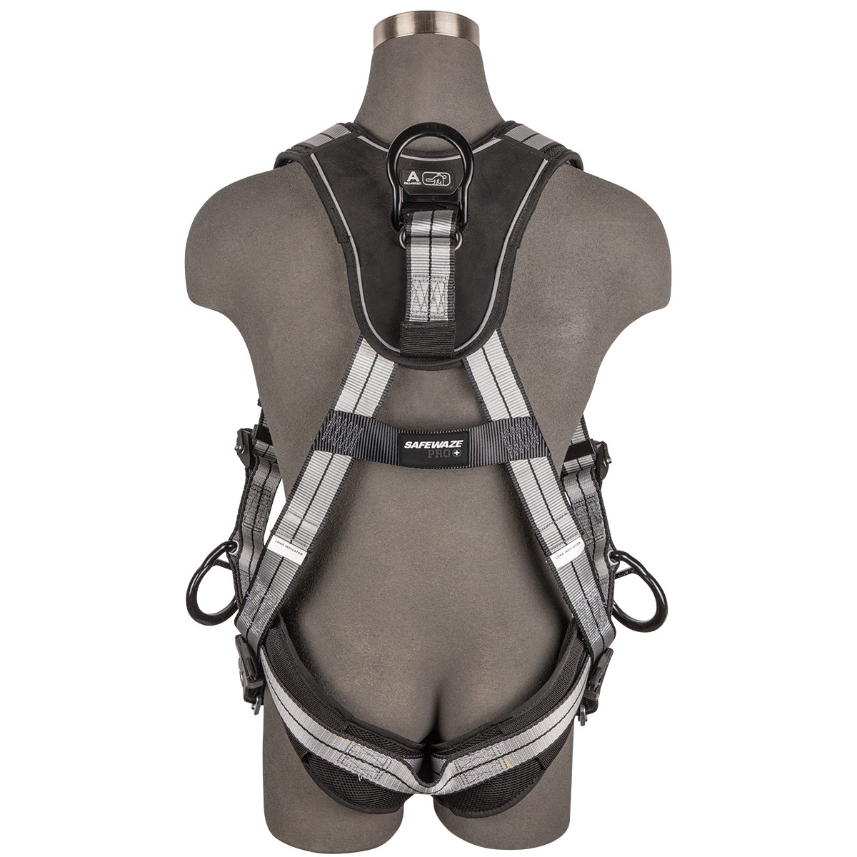 SAFEWAZE PRO+ Slate Full Body Harness: Alu 3D, Alu QC Chest, TB Legs (3X)