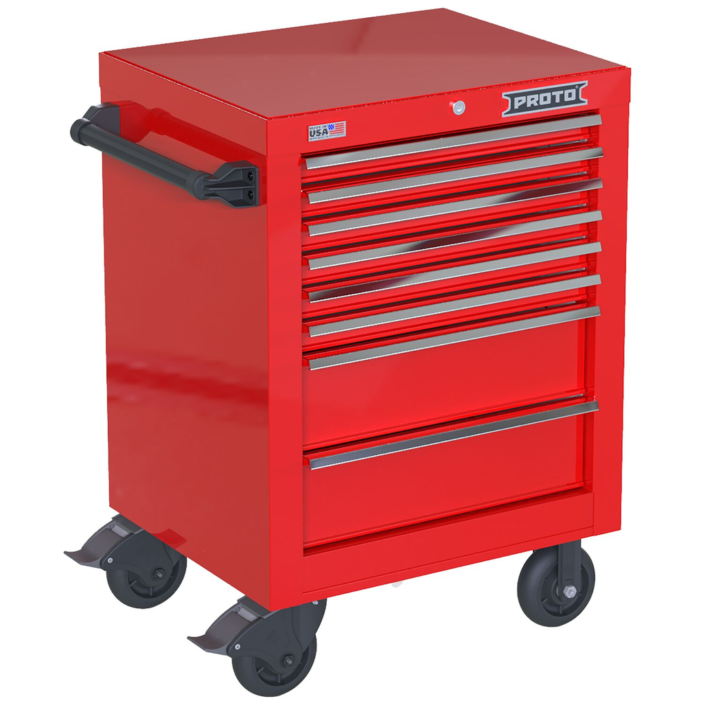 PROTO 27 Inch 8 Drwr Roller Red Chrome