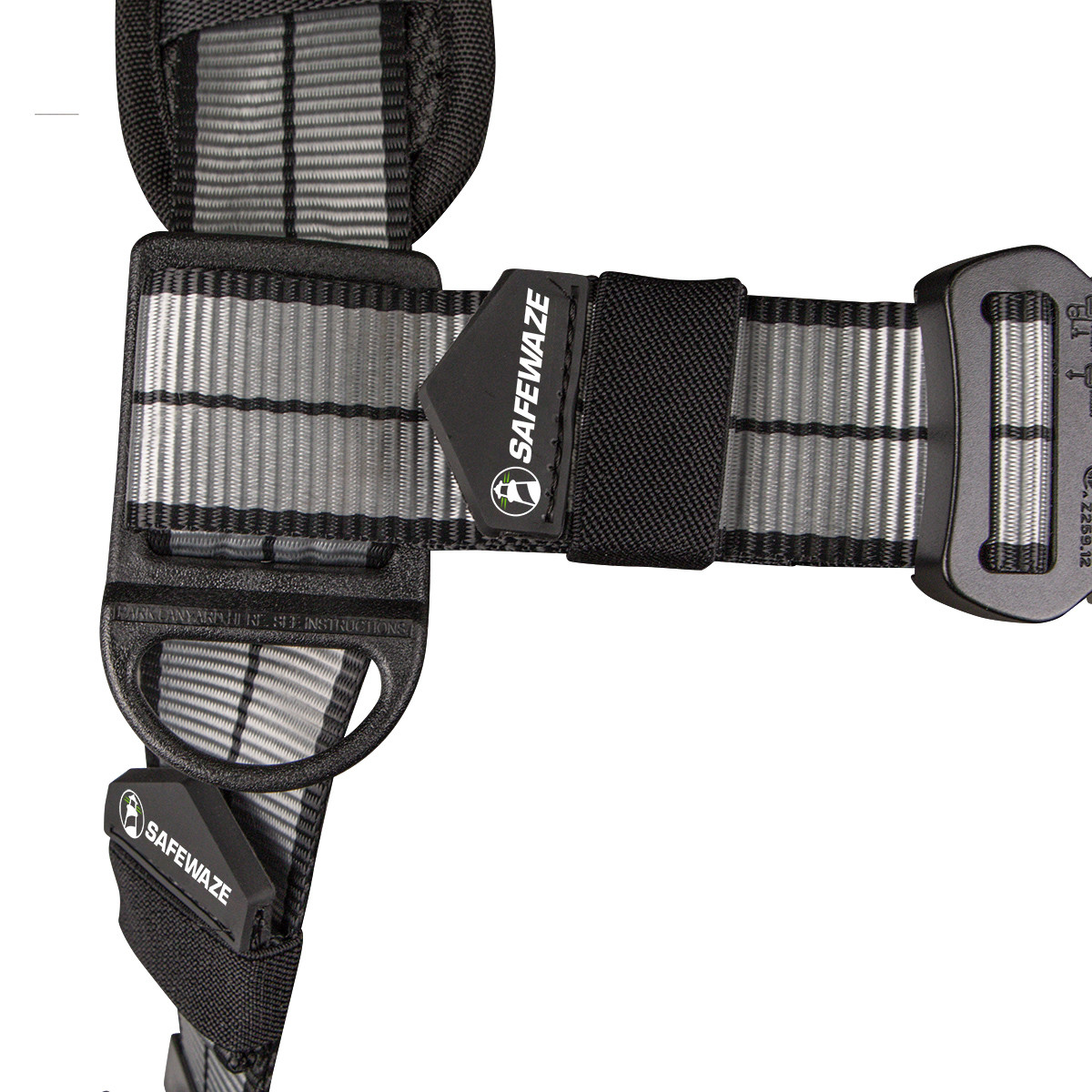 SAFEWAZE PRO+ Slate Construction Harness: Alu 3D, Alu QC Chest, TB Legs (2X)