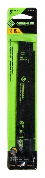 GREENLEE 8" x 18T Reciprocating Saw Blades