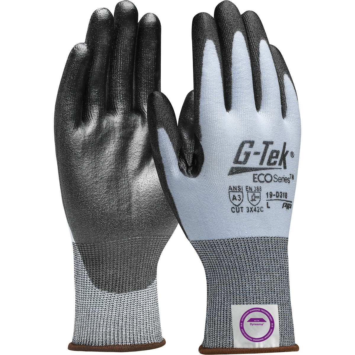 G-Tek® ECO Series™ 19-D318  Cut Resistant Gloves, Size XL, Blue, ANSI A3