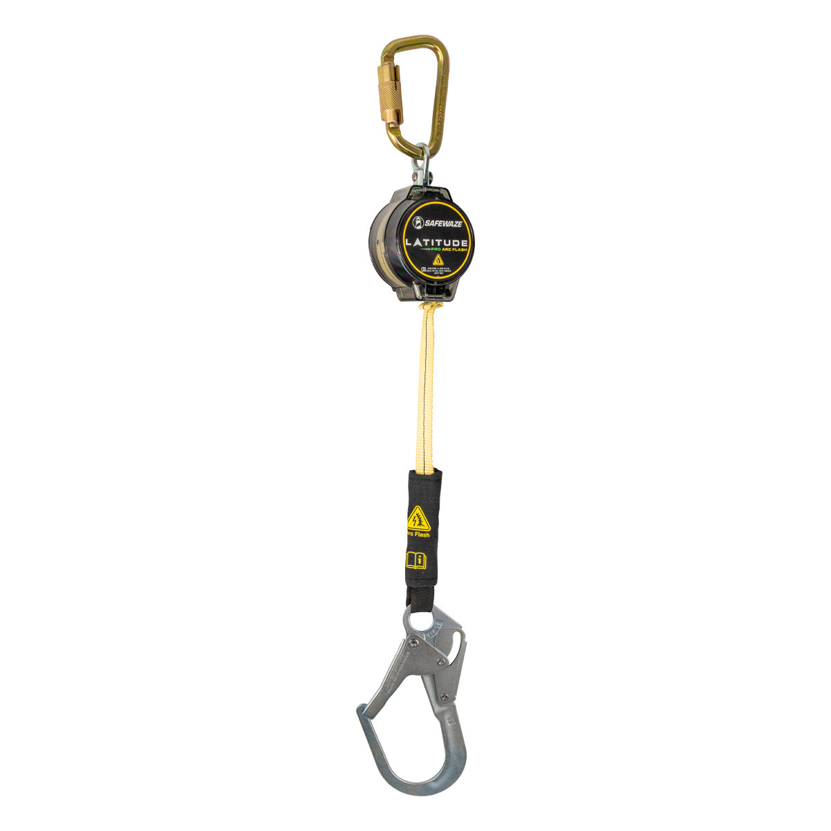 SafeWaze Latitude Pro Arc Flash 7' Single Web SRL: Steel Carabiner, Rebar Hook