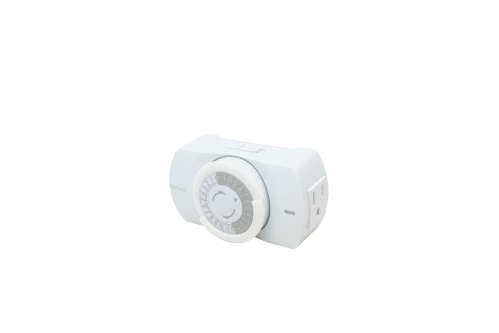 Woods TIMER, INDOOR HEAVY DUTY MECHANICAL WITH NIGHT LIGHT, 2-GROUNDED OUTLETS 6/BX