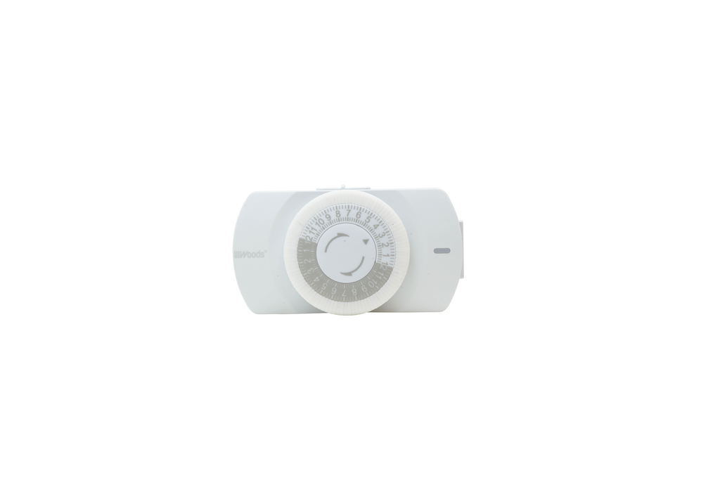 Woods TIMER, INDOOR HEAVY DUTY MECHANICAL WITH NIGHT LIGHT, 2-GROUNDED OUTLETS 6/BX