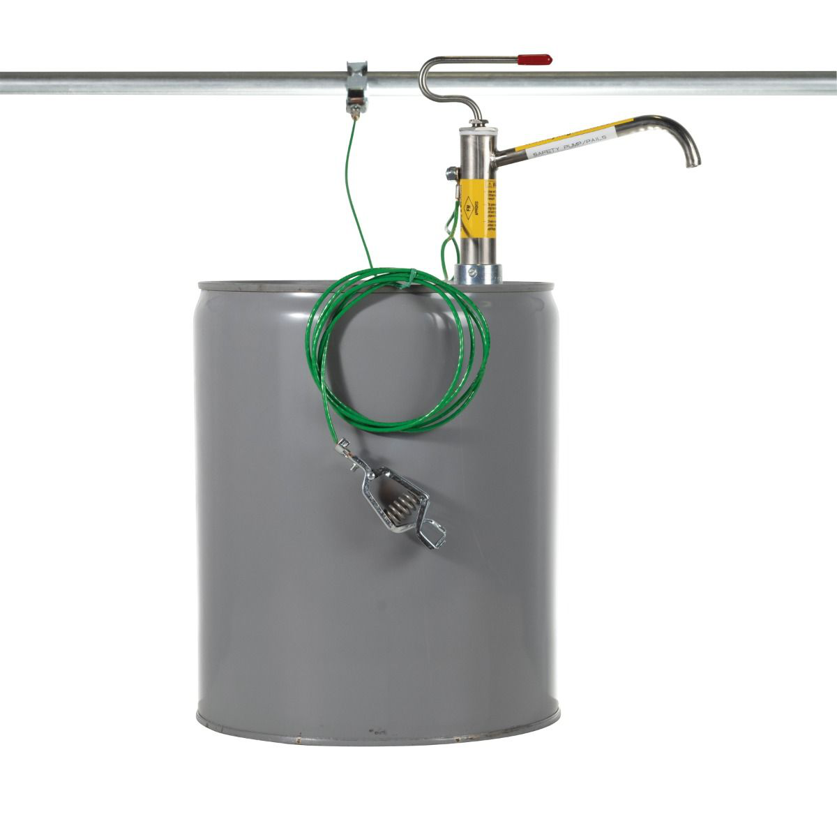 Stainless Steel Piston Safety Drum Pump For 5 Gallon Pails, with Flash Arrester - #07713