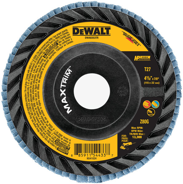 DEWALT HP MAXTRIM Trimmable Backer Flap Disc  (P/N DWA8353TR)