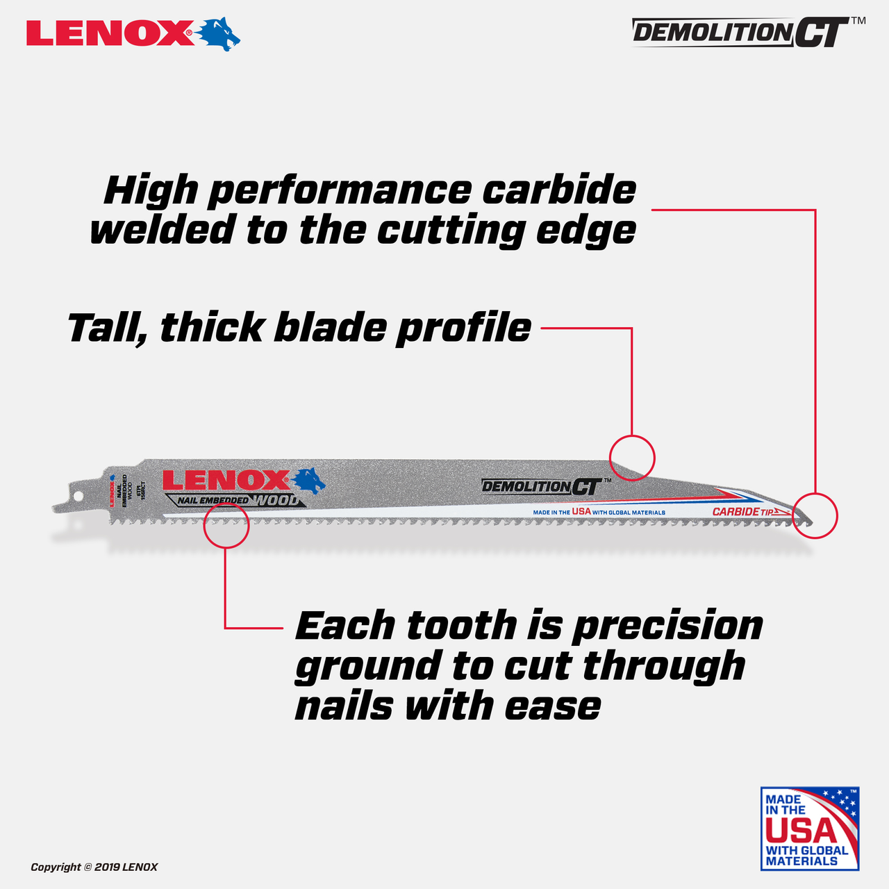 LENOX Recip 156Rct 12 X 1 X 050 X 6 Ngcr 5/Pk