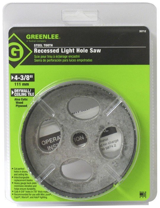GREENLEE 4-3/8" Recessed Light Hole Saw