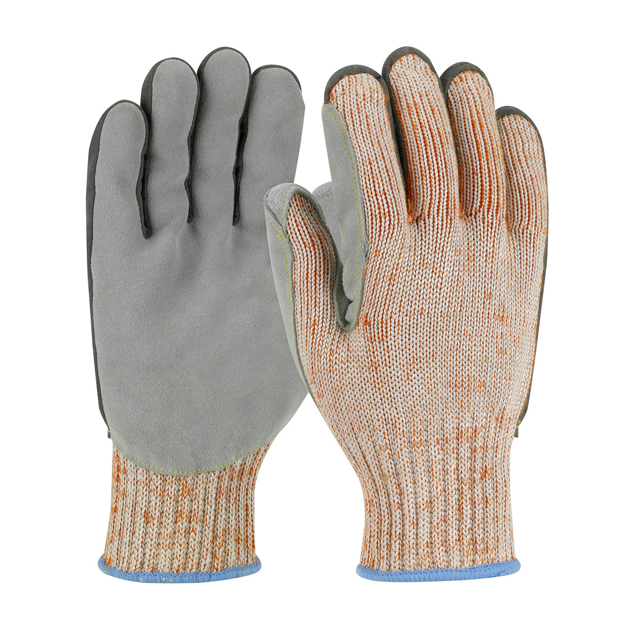 Scrap King™ 09-H550SLPV  Leather Palm Gloves, Size 2XL, Orange, ANSI A9