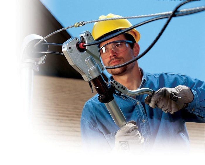 GREENLEE Hydraulic Quad-Point Crimping Tool, Open Head Dieless