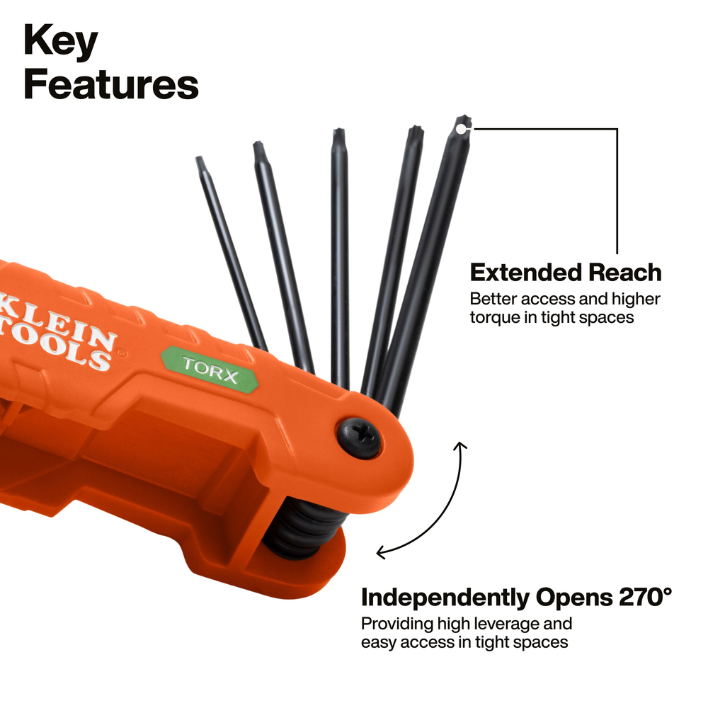 Pro Folding Hex Key Set, 10-Key, TORX® Sizes