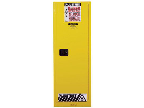22 Gallon, 3 Shelves, 1 Door, Self Close, Flammable Cabinet, Sure-Grip® EX Slimline, Yellow - 892220