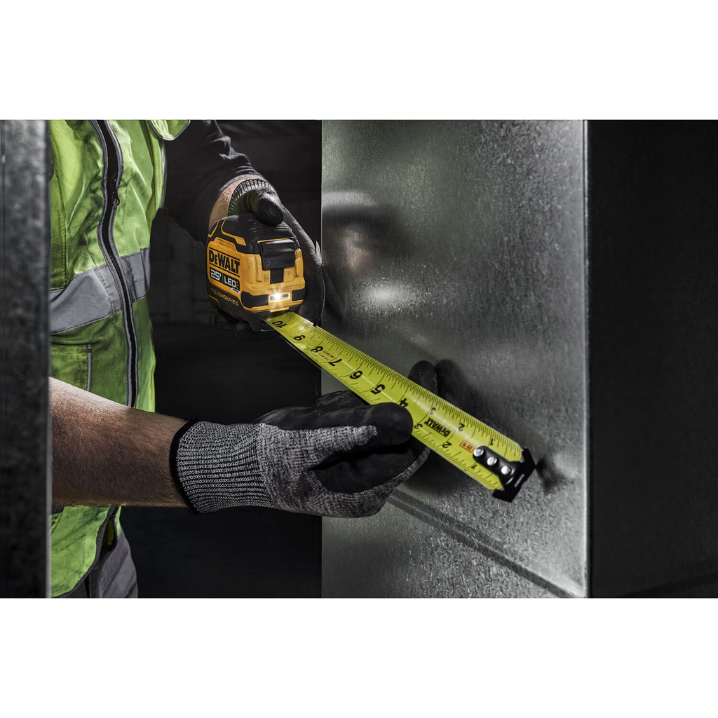 25FT DEWALT LIGHTED TAPE MEASURE
