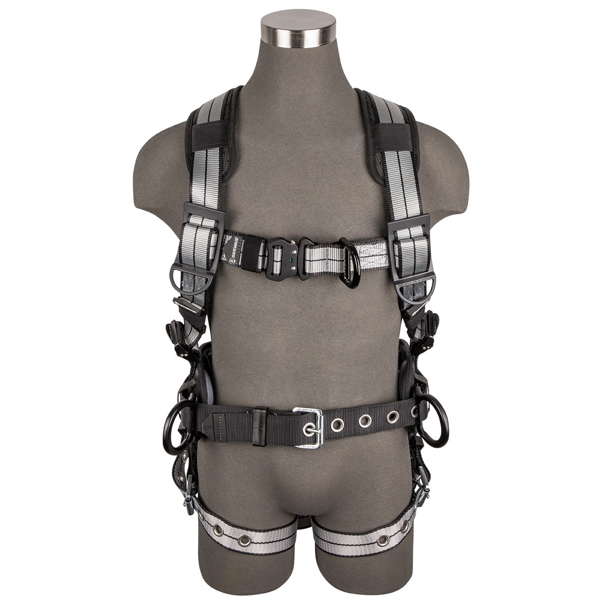 SAFEWAZE PRO+ Slate Construction Harness: Alu 3D, Alu QC Chest, Alu FD, TB Legs (3X)