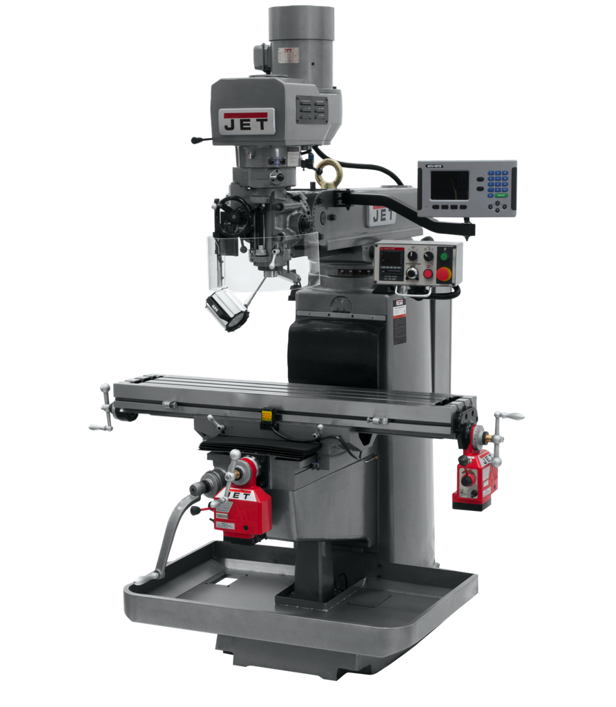 JTM-1050EVS2/230 Mill With 3-Axis Acu-Rite 203 DRO (Quill) With X and Y-Axis Powerfeeds