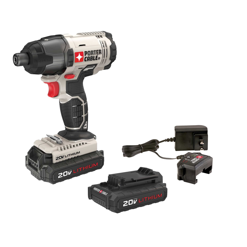 PORTER CABLE 20V Max Lithium Impact w/ (2) 1.3Ah batteries and bag
