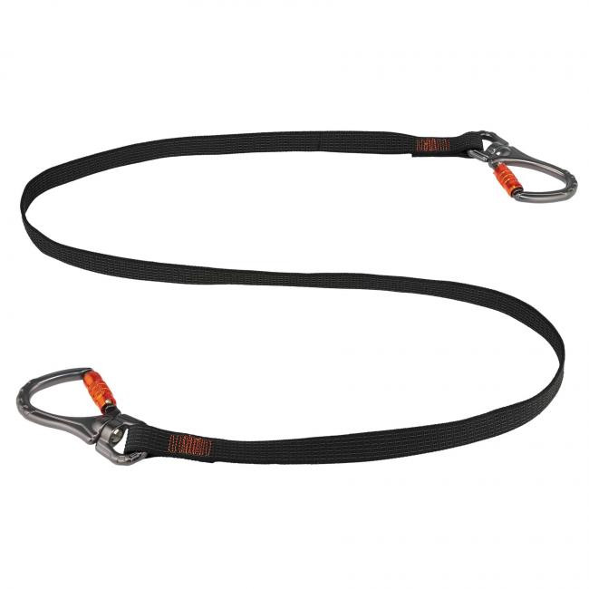 Ergodyne squids Dual Double-Locking Carabiner w/ Swivel - 40lbs Black Standard