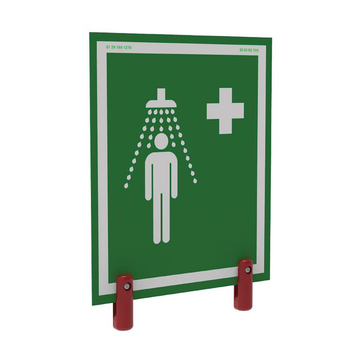 Universal Safety Shower Sign for Hughes Outdoor Showers, Insulation and Brackets - S-BRAC-SIGN-H