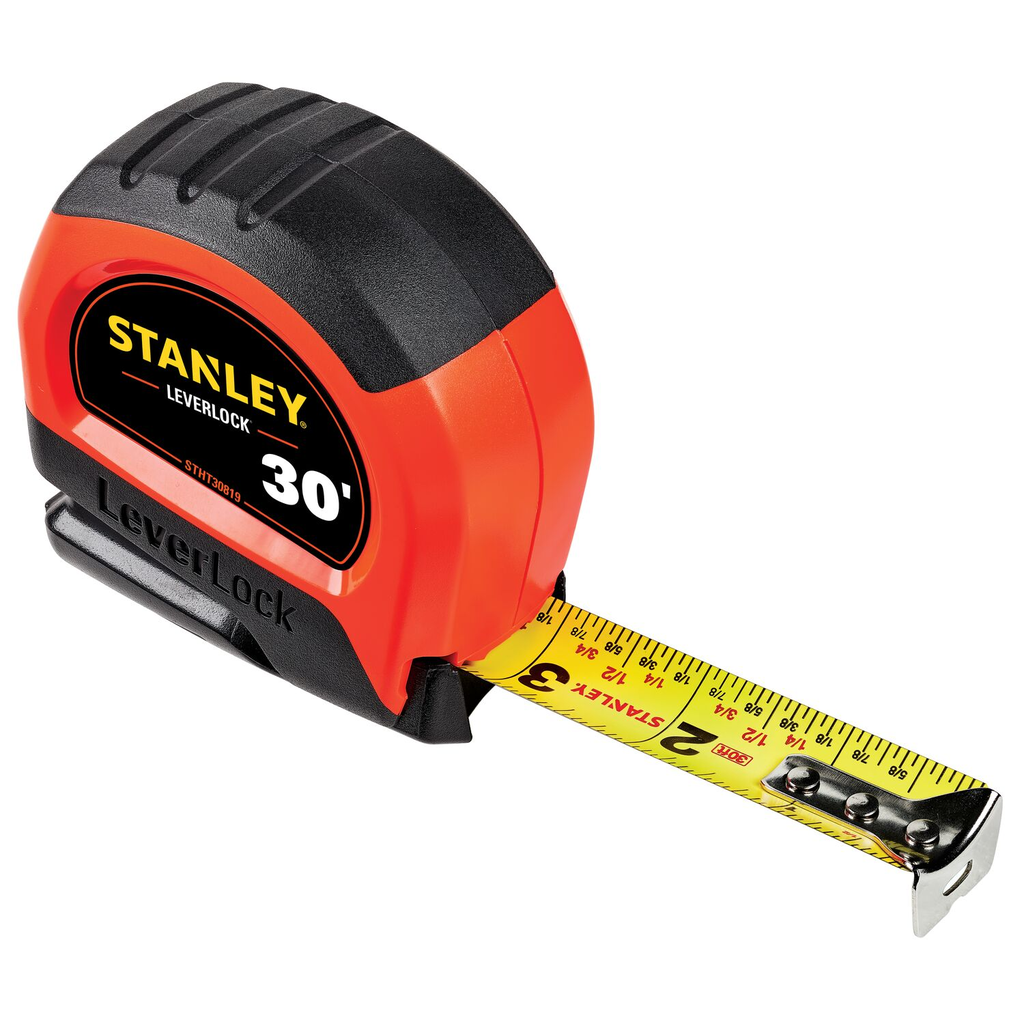 STANLEY 30FT HI-VIS LEVERLOCK TAPE