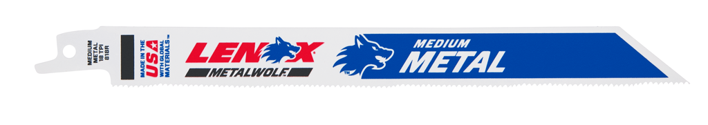 LENOX Recip Bi-Metal 200 X 19 X 0.9Mm (8" X 3/4" X 0.035") 18TPi (1/Pk)