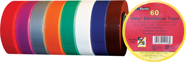 Electro-Tape 1" (25 mm) x 36 yd Solid Color PVC Marking Tape - Blue 48/CS