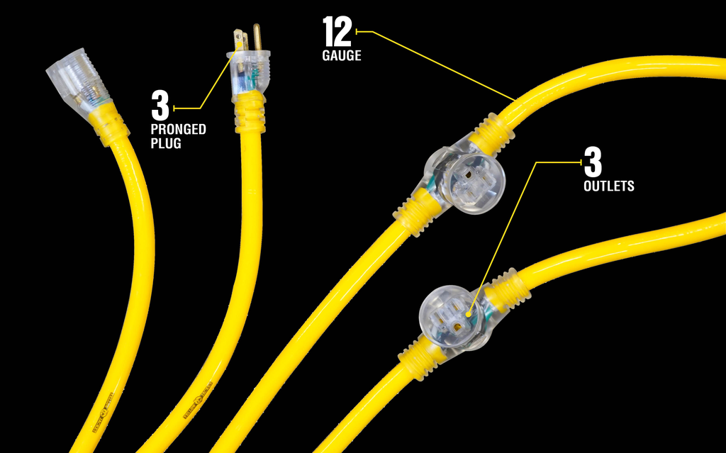 YELLOW JACKET, 12/3 25' STW MULTI-OUTLET