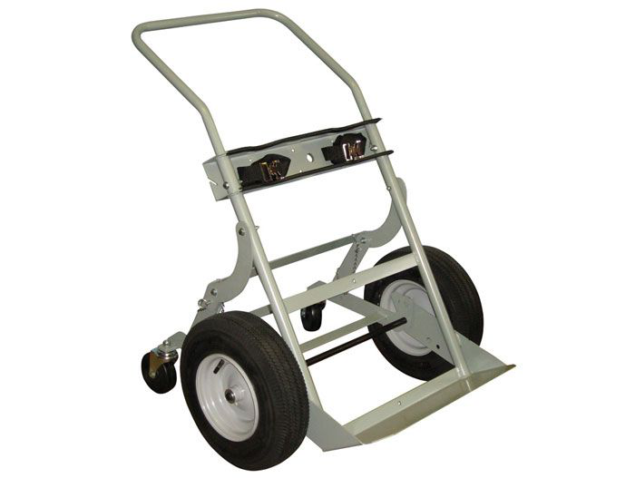 Double Cylinder Hand Truck, 16" Pneumatic Wheels, Rear Casters - 35036