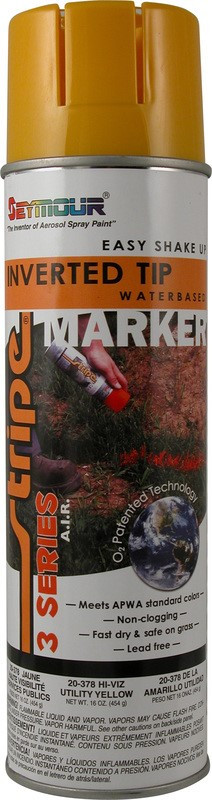 Seymour Utility Yellow Upside-Down Water-Base Spray Paint 16oz   12/CS