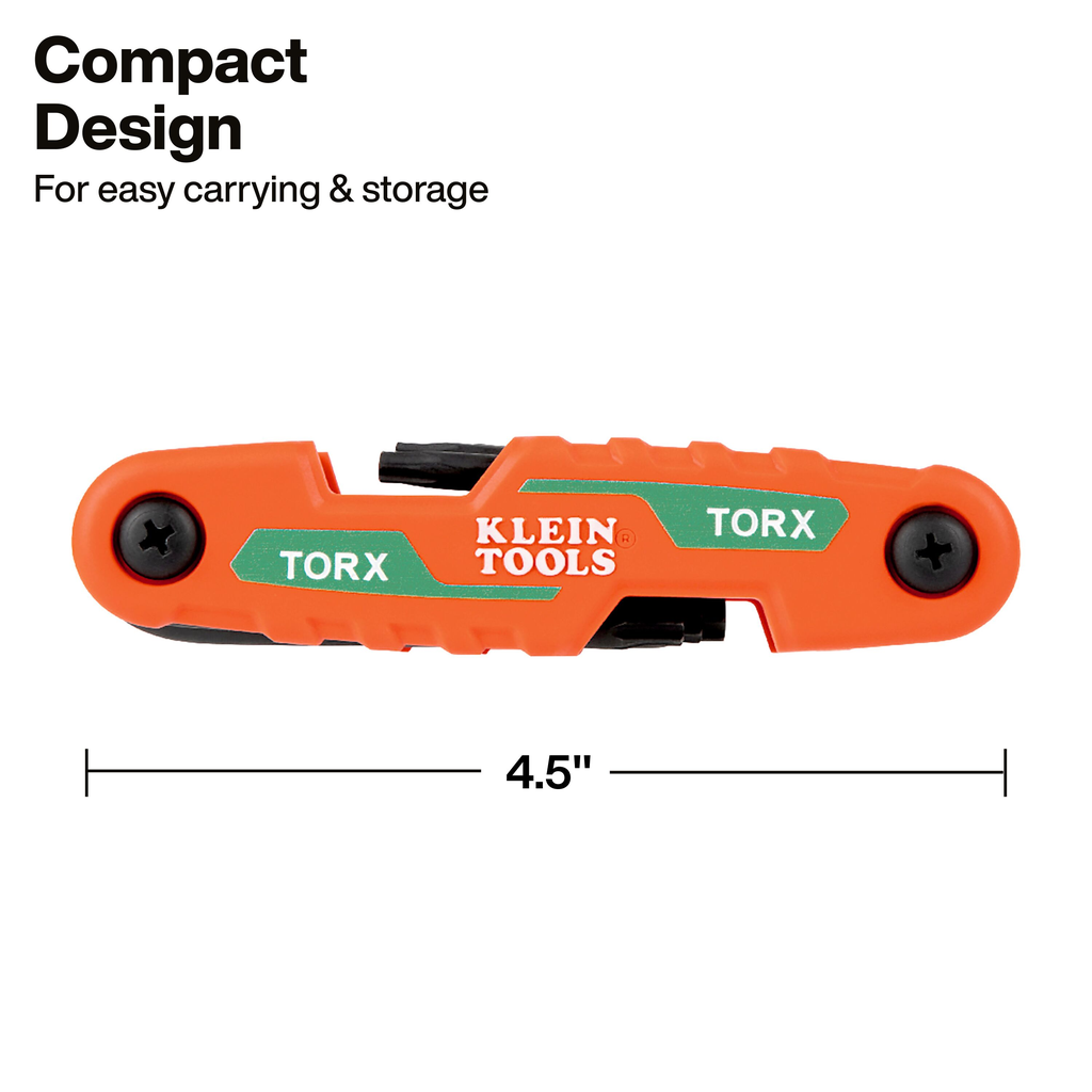 Compact Folding Hex Key Set, 8-Key, Torx® Sizes