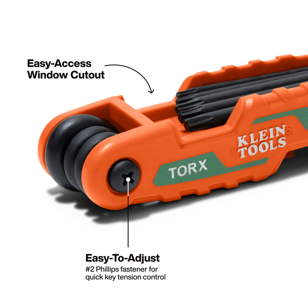 Compact Folding Hex Key Set, 8-Key, Torx® Sizes