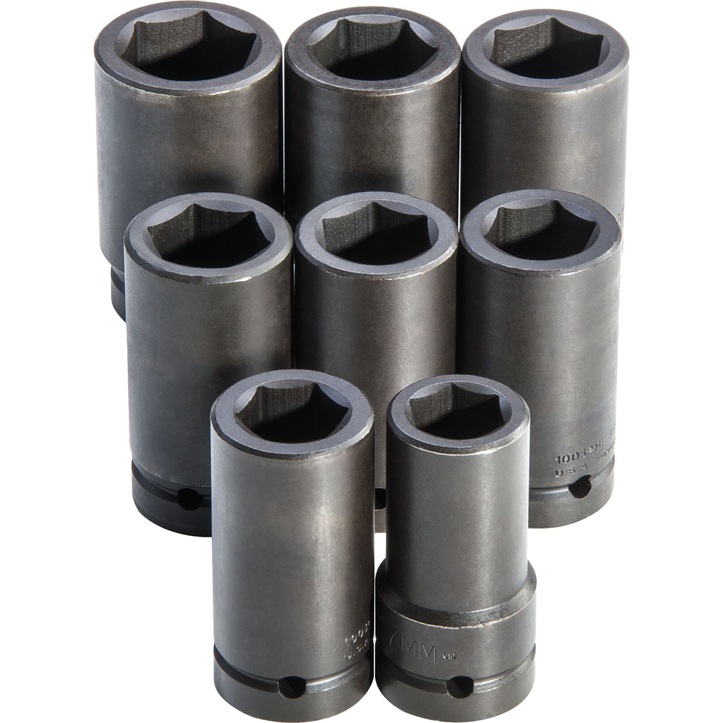 Proto® 1" Drive 8 Piece Deep Metric Impact Socket Set - 6 Point