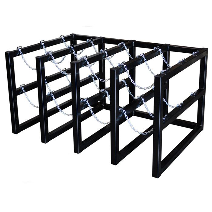 4 Wide by 3 Deep, Gas Cylinder Storage Rack, 12 Cylinder Capacity, Steel - 35156