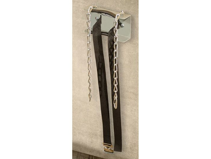 Steel Gas Cylinder Support Bracket With Chain, One 12" Cylinder Capacity, Wall Mount - 35254