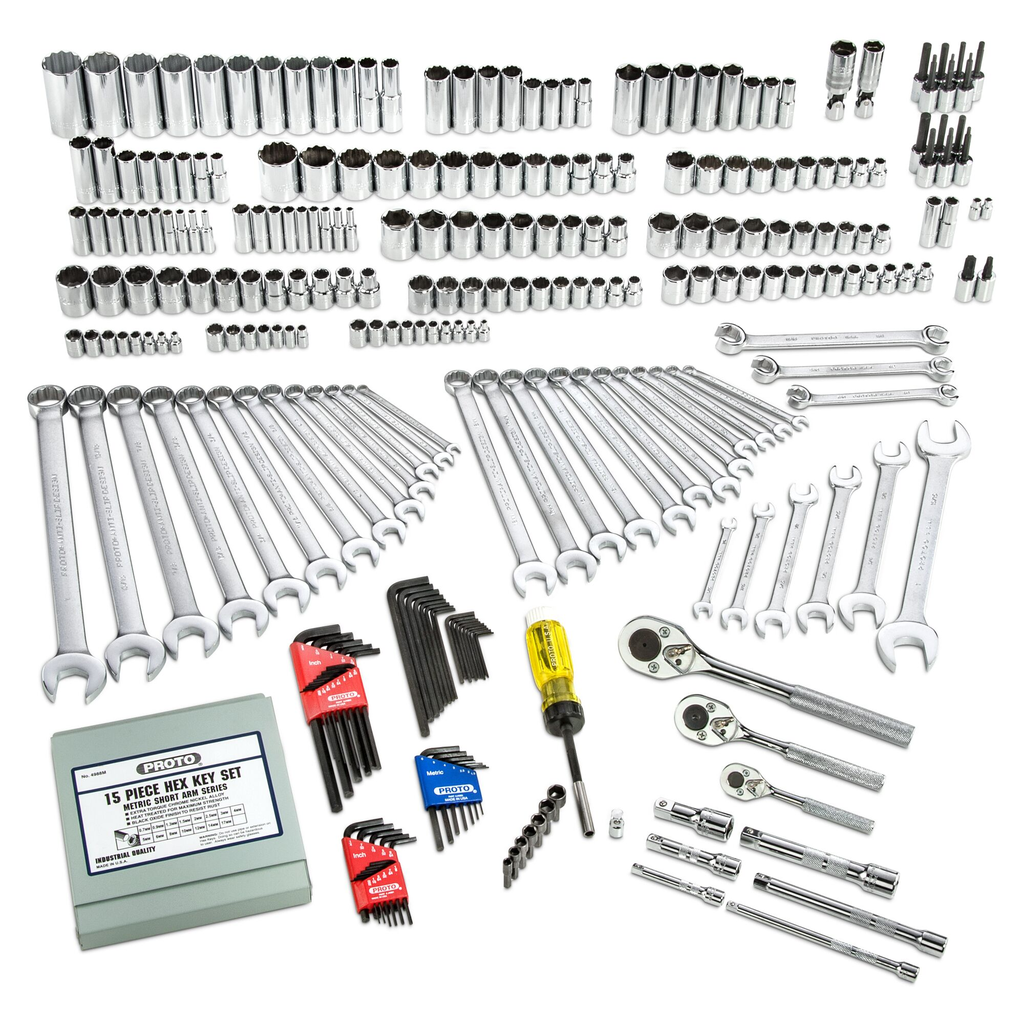 PROTO 1/4", 3/8", & 1/2" Dr 302 Piece Socket Set- 6 And 12 Point