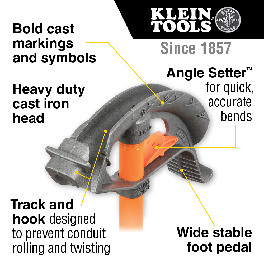 Iron Conduit Bender 1" EMT with Angle Setter™