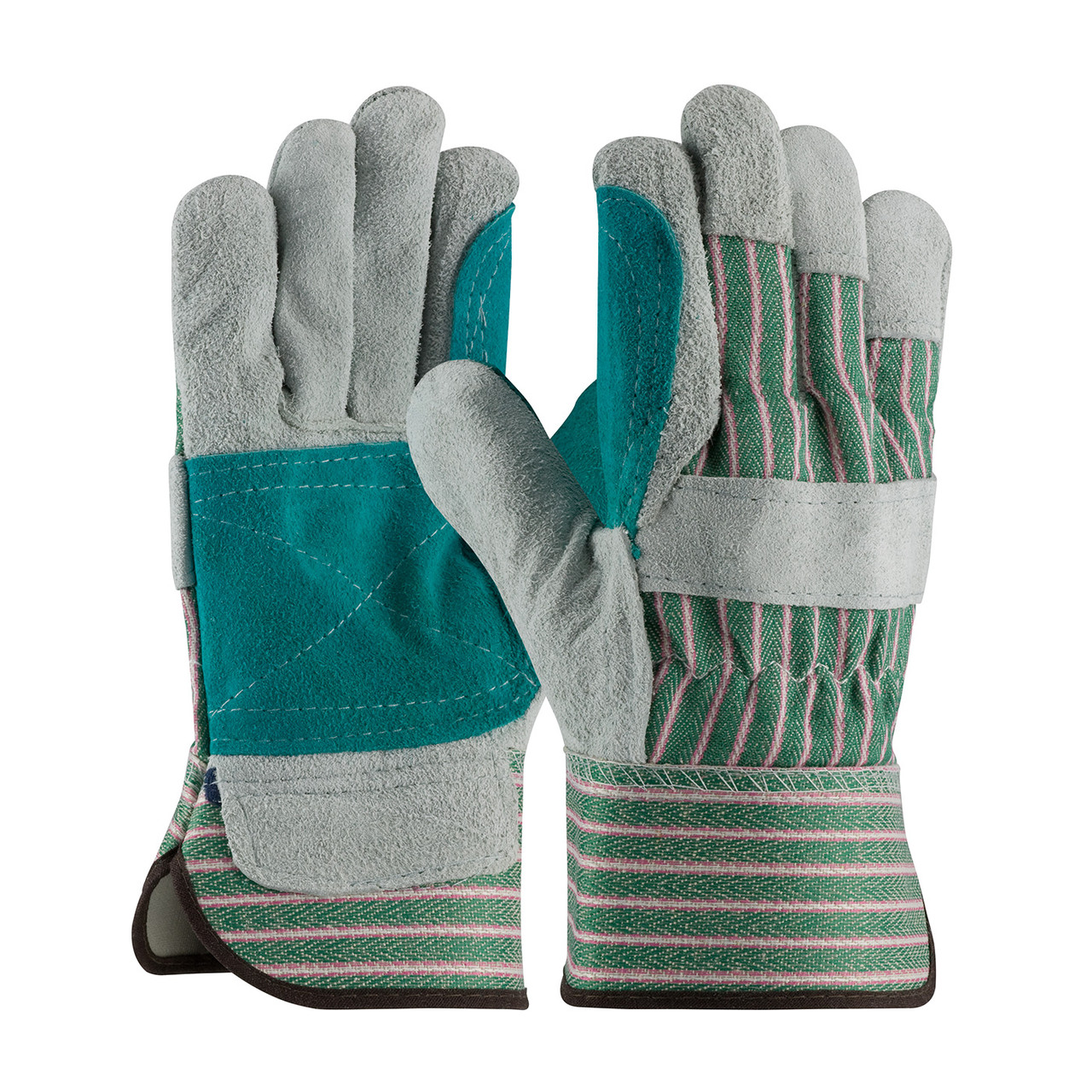 PIP® 83-6733  Leather Palm Gloves, Size MENS, Green